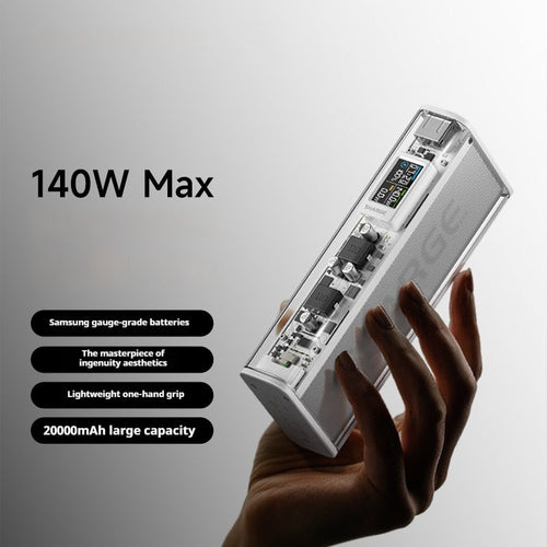 Large Capacity Portable Power Bank with Fast Charging and Transparent